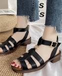 Retro Woven Chunky Bottom Sandals Womens 2022 Summer New Roman Style Fashion Sandals Womens Casual Beach Shoes Women