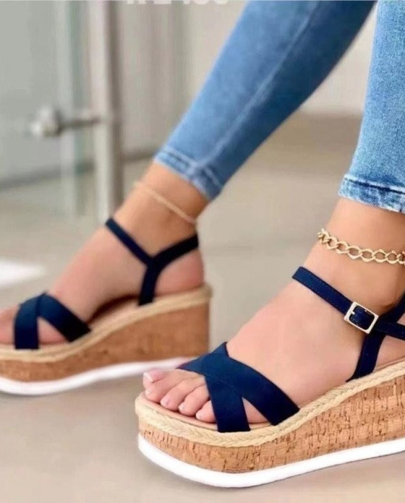 Rubber sole cheap wedge sandals