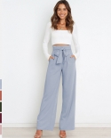אופנה חדשה לנשים קזואל מכנסיים ישרים רפויים מקום עבודה רשמי מכנסיים טמפרמנט אלגנטי מכנסיים סיטונאי