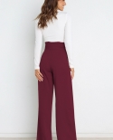 אופנה חדשה לנשים קזואל מכנסיים ישרים רפויים מקום עבודה רשמי מכנסיים טמפרמנט אלגנטי מכנסיים סיטונאי