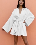 New Breathable And Comfortable Womens Home Wear Casual Cardigan Nightgown Bathrobes