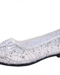  Shallow Mouth Net Surface Pointed Hollow Net Gauze Single Shoe Female Flat Bottom Bean Shoes Plus Size Women Shoes