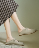 Baotou, medias pantuflas, ropa de verano para mujer, nuevas Sandalias planas 2022, zapatos de marea Ins, zapatos de boca poco pr