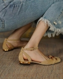 Sandálias Femininas Verão Novo Couro Retro Fechado Dedo Do Pé Quadrado Sandálias Mulher Deslizamento em Mules Sapatos Fivela Cin