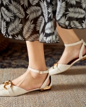 Sandálias Femininas Verão Novo Couro Retro Fechado Dedo Do Pé Quadrado Sandálias Mulher Deslizamento em Mules Sapatos Fivela Cin