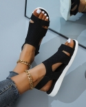 New Summer Women Sandals  Shoes Crystal Casual Woman Flats Buckle Strap Ladies Fashion Beach Shoe Plus Size 35 43