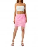 Kayotuas Women Pencil Skirt Summer Sweet Girls Pink Office Ladies Mesh Tight Skinny Slim Bag Hip Bodycon Streetwear