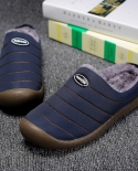 Men Shoes Winter Slippers Suede Gingham Plush Velvet Indoor Shoes For Men Home Slippers  Non Slip Waterproof Male Slippe
