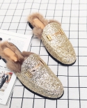Fashion Men Half Loafers Genuine Leather Slippers Bling Loafer Slides Breathable Mules For Man Outdoor Lightweight Half 