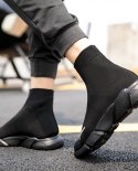 Brand Luxury Uni Socks Shoes Breathable Hightop Women Flats Fashion Sneakers Men Stretch Fabric Casual Boots Ladies Shoe