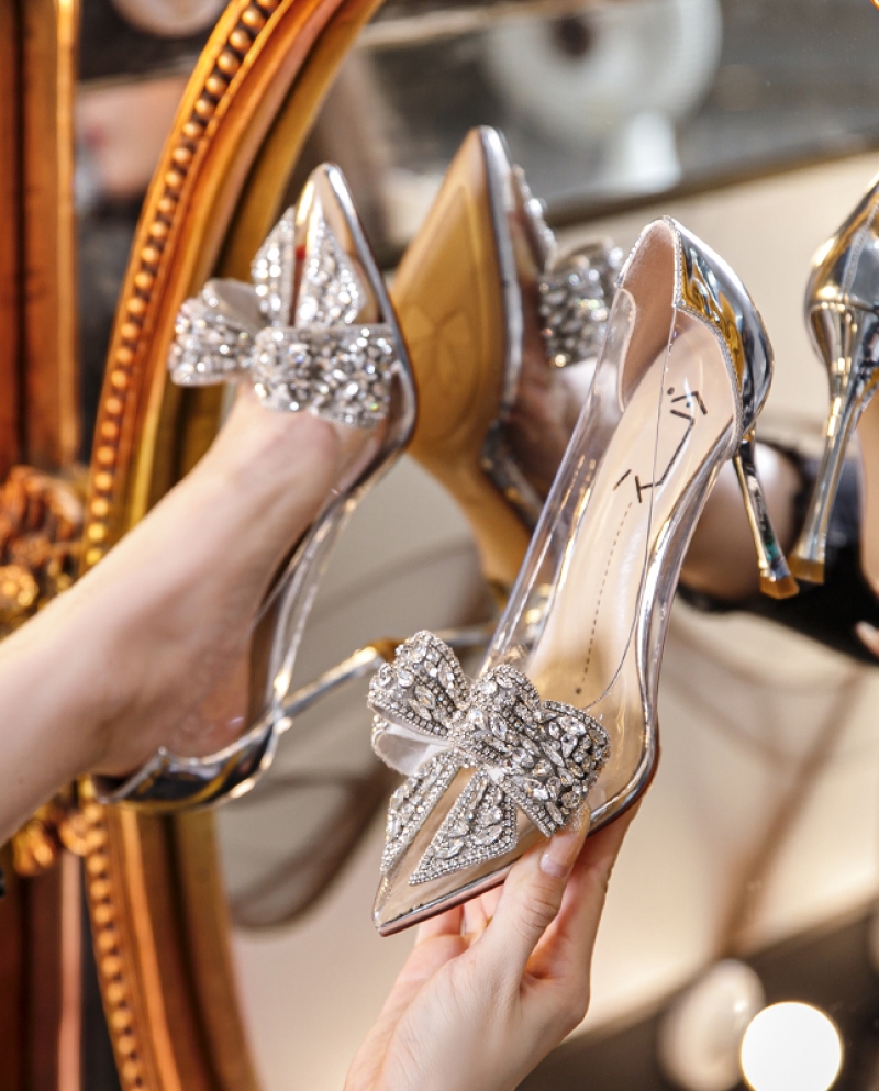 Dazzling Crystal Ab Strass Crystal High Platform Shoes Diamond Rhinestone 4  Inch Heels Wedding Shoes on Luulla