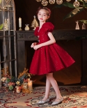 Girls Princess Dress Fluffy Yarn Childrens Catwalk Dress Girl Piano Costume