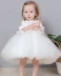 שמלת ילדה בת שנה שמלת נסיכה לתינוק 1-2 שנים חצאית ילדים חצאית קיץ עם שרוולים ארוכים גזה ילדות לידה