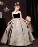 שמלת ילדים שמלת נסיכה סגנון הפבורן תחפושות יוקרתיות פסנתר שחור מנגן מארחת קטנה שמלת נסיכה סיטונאי
