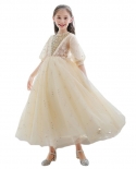 Girls -style Princess Dress Childrens Fluffy Yarn Temperament Flower Girl Dress