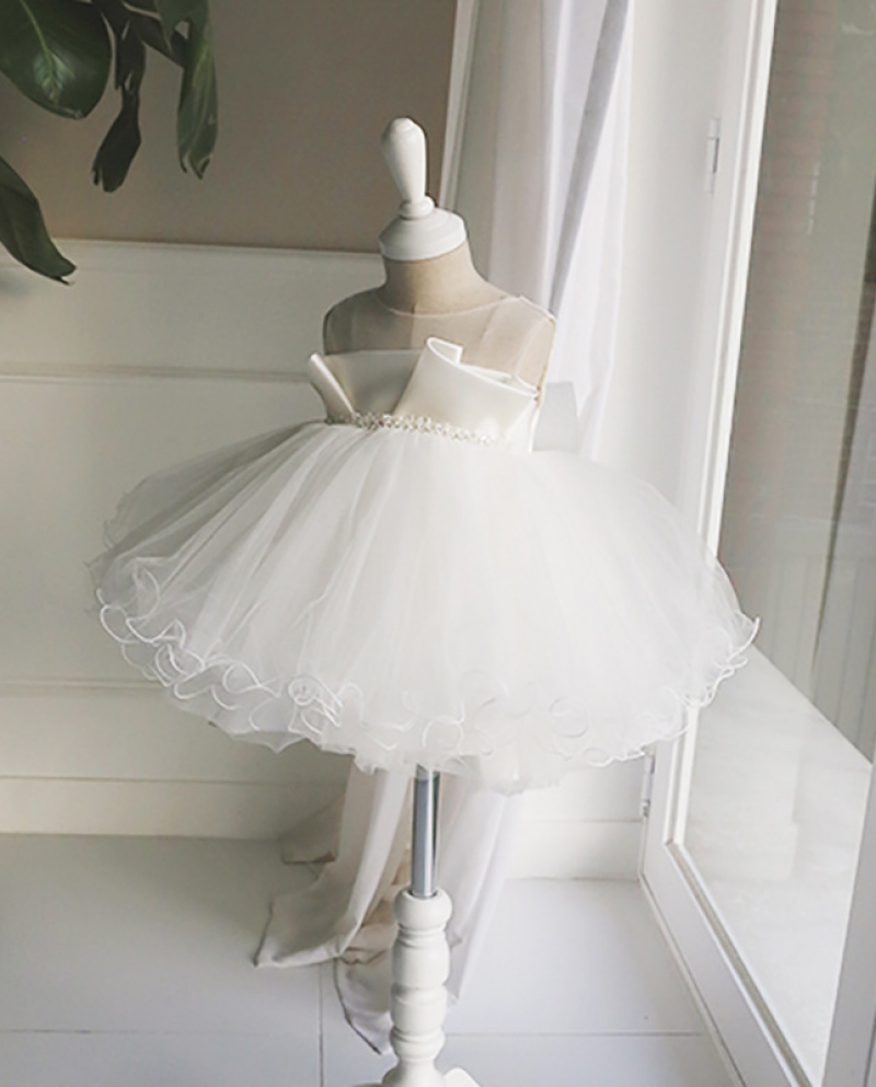 2022 שמלת תינוק בן שנה חצאית נסיכה חצאית טוטו של התינוקת שמלת יום הולדת קיץ סופר לבן