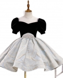 שמלת ילדים שמלת נסיכה קלה נישה יוקרתית שחורה מארחת תינוק מארחת מסלול ילדה שמלת ערב הופעת פסנתר