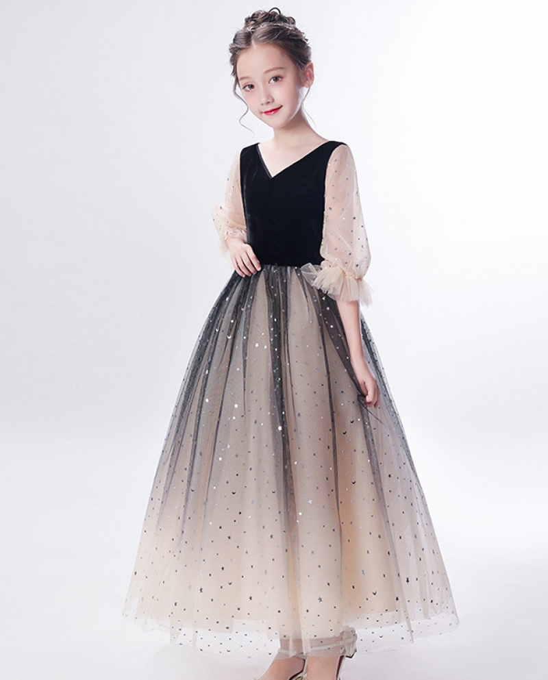 Girls Princess Dress New Little Girl Evening Dress Fashion Long Skirt