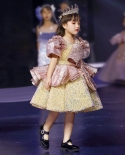 שמלת בנות שמלת נסיכה 2022 טמפרמנט חדש לילדים מסלול ילדת יום הולדת מארח תחפושת פסנתר יוקרתית