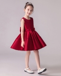 שמלת ילדים 2022 קיץ חדשה חצאית טוטו אדומה מארח קטן שמלת ביצועי פסנתר שמלת ילדה נסיכה
