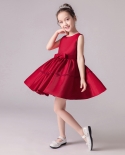 שמלת ילדים 2022 קיץ חדשה חצאית טוטו אדומה מארח קטן שמלת ביצועי פסנתר שמלת ילדה נסיכה