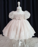 שמלת בנות 2022 שמלת תינוק חדשה לילדים תצוגת יום הולדת שמלה בת שנה שמלת נסיכה לילדים
