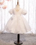 שמלת נסיכות לילדים פאייטים לבנים שמלת תינוק בת שנה שמלת תינוק שמלת יום הולדת שמלת יום הולדת שמלת נסיכה