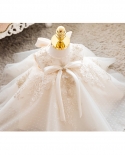 שמלת שמלת בת שנה של תינוק שמלת יום הולדת לילדה שמלת נסיכה שמלת גזה רכה חצאית שמלת ילדים