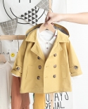 Childrens New Lapel Solid Color Mid-length Trench Coat With Buttons