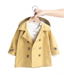 Childrens New Lapel Solid Color Mid-length Trench Coat With Buttons