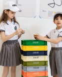 Childrens Lapel White Short-sleeve Shirt and shortPleated Skirt Two-piece Uniform