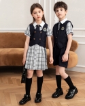 Uniformes scolaires à manches courtes uniformes scolaires primaires et secondaires ensemble 2022 été nouveaux uniformes de mater