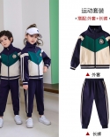 Childrens Strip Cool Lapel Fashion Sport Three-piece Uniform
