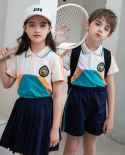 Uniformes de escuela primaria Nuevos uniformes de jardín de jardín de infantes de verano Ropa de rendimiento Trajes para niños C