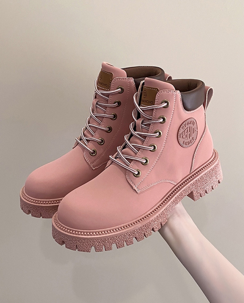 41 91 US Botas rosas para mujer botas cortas de suela gruesa