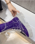 Transparent Boots Casual Platform Shoes Woman Designer Shoes Fashionable Thick Soled High Top Shoes Transparent Chaussur