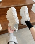 New Black Dad Chunky Sneakers Casual Vulcanized Shoes Woman High Platform Sneakers Lace Up White Sneakers Women 2022  Wo