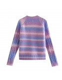 Tie-Dye Gradient Knit Cardigan Slim Fit V-Neck Slim Single Breasted Long Sleeve Sweater