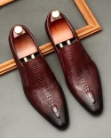 أحذية رجالي أكسفورد جلد كاكي أسود أحذية رسمية غير قابلة للانزلاق رسمية للأعمال