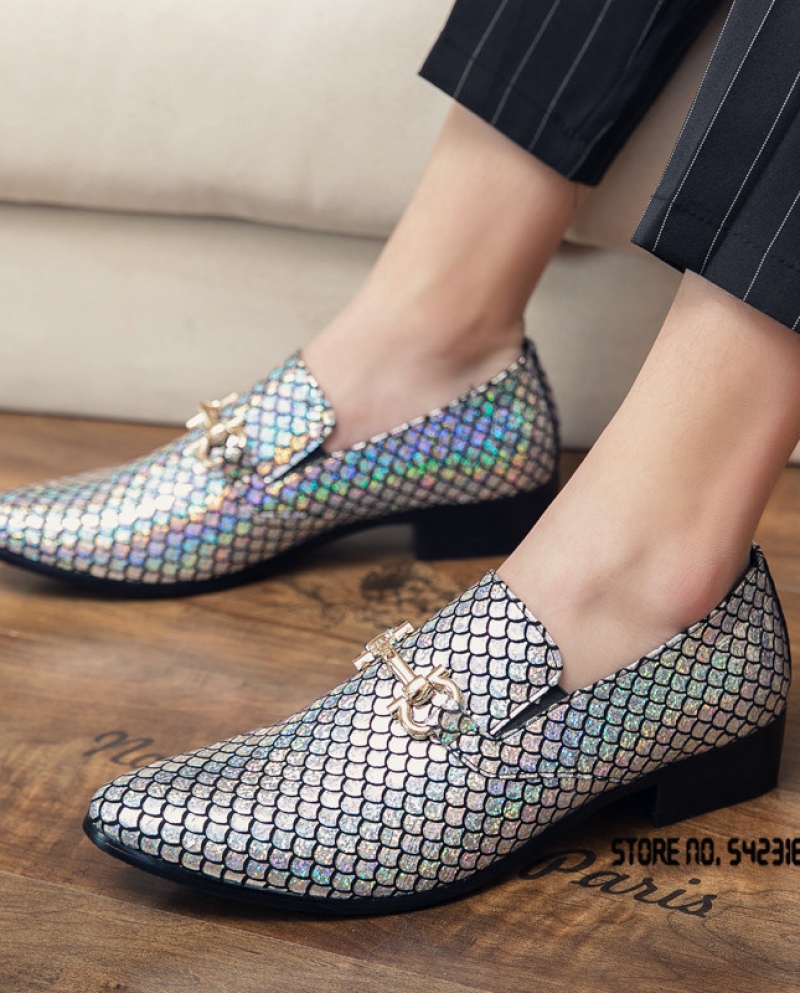 Zapatos top plateados hombre