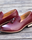 بسيطة ومريحة أحذية جلدية حمراء رجالي المتسكعون الفاخرة شرابة الانزلاق على أحذية عادية عالية الجودة تصميم الأزياء Mo