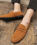 Fashion New Britain Mens Pointed Nubuck Leather Slip On Wedding Evening Shoes Flats Casual Loafer Dress Sapatos Tenis Ma