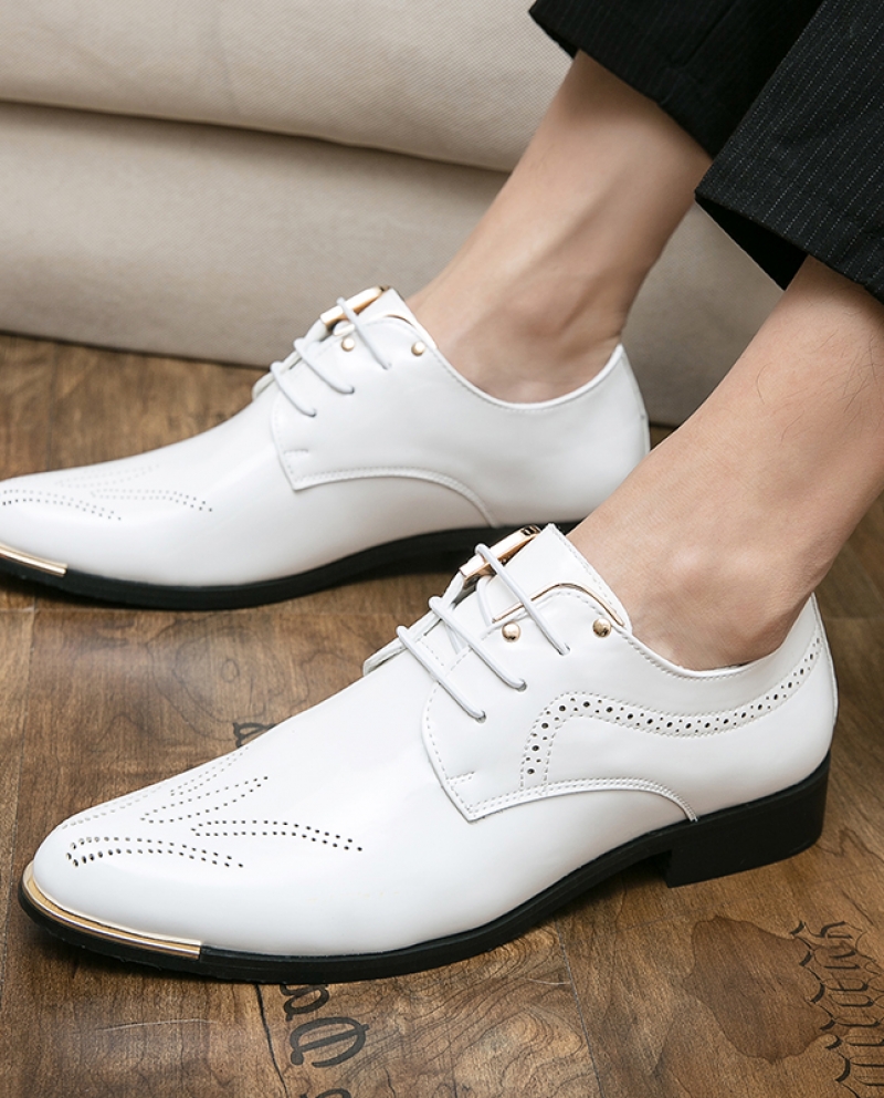 US 26.70 New Mens Black White Pointed Gentleman Wedding Homecoming
