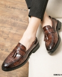 Designer Tassels Crocodile Pattern Black Oxford Shoes Men Casual Loafers Business Formal Dress Footwear Sapatos Tenis Ma