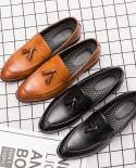  New Fashion Men British Tassel Style Oxford Slip On Formal Shoes Male Wedding Prom Homecoming Shoes Sapato Social Mascu