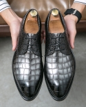 New Fashion Luxury Designer Gentleman Pointed Crocodile Pattern Leather Wedding Shoes Men Casual Loafers Formal Dress Fo