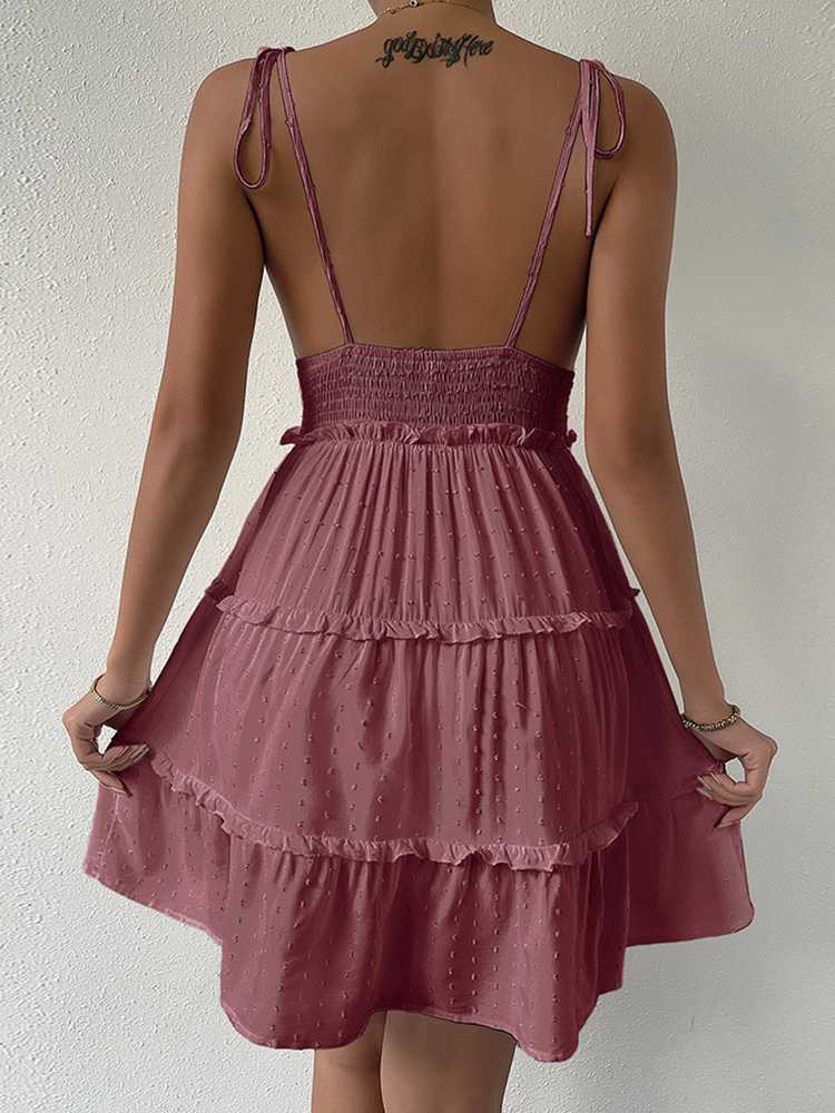Standing waiting lace mini dress top