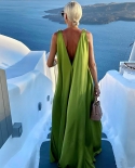 Femmes plissé taille soie robe de soirée de vacances col en V profond sans manches robe solide élégant décontracté dos nu drapé 
