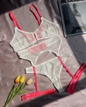 Yimunancy 3piece Mesh Bra Set Women Transparent Color Straps Underwear Set 5 Colors  Lingerie Set  Bra  Brief Sets