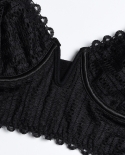 Yimunancy الدانتيل الصدرية مجموعة النساء ضمادة مجموعة الملابس الداخلية السيدات الأسود مجموعة ملابس نوم